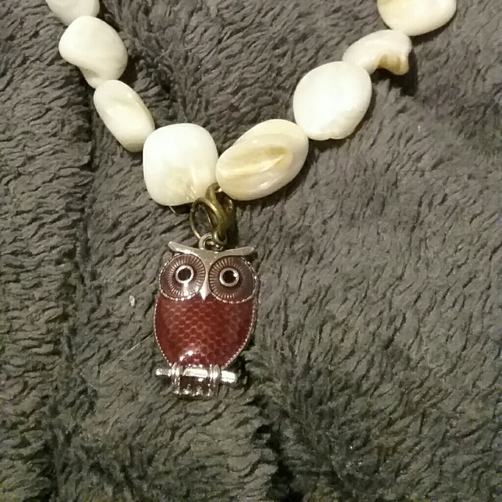 Owl and shell beads necklace.